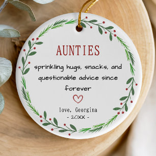 Adorno De Cerámica Cita divertida de tía regalo personalizado 