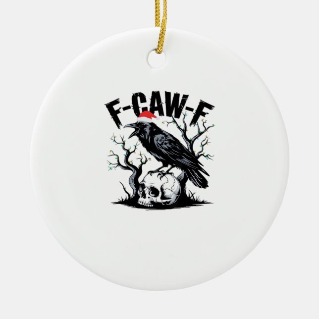 Adorno De Cerámica Cita divertida esencial F-Caw-F (Frente)