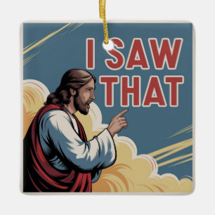 Adorno De Cerámica Cita Divertida Jesús Meme Vi Eso Cristiano