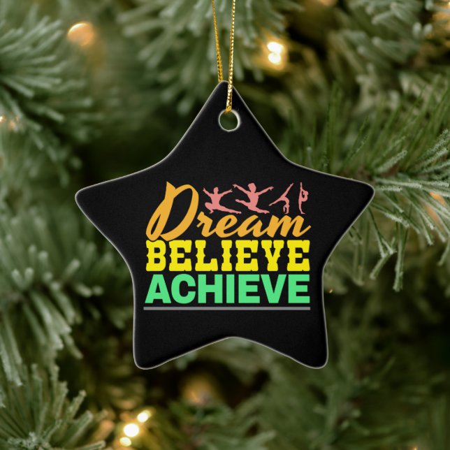 Adorno De Cerámica Cita Dream Believe - Gimnasia femenina (Árbol)
