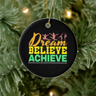Adorno De Cerámica Cita Dream Believe - Gimnasia femenina