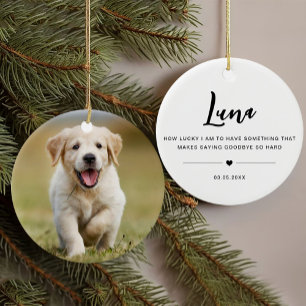 Adorno De Cerámica Cita personalizada en memoria de perro honrando a
