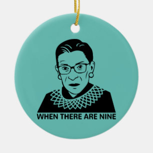 Adorno De Cerámica Cita RBG cuando hay nueve