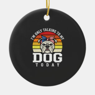 Adorno De Cerámica Cita Retrodivertida Amante Perro Bulldog