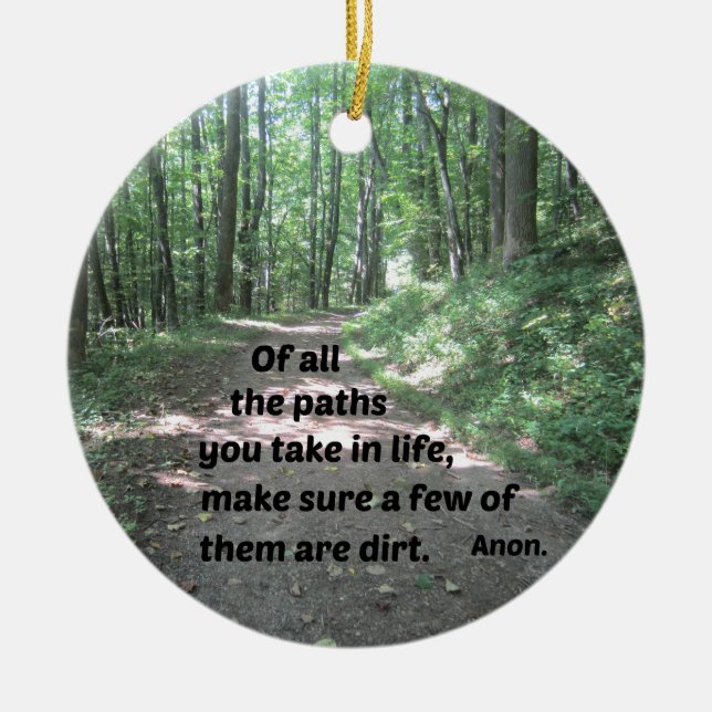 Adorno De Cerámica Cita sobre los caminos de la naturaleza. (Frente)