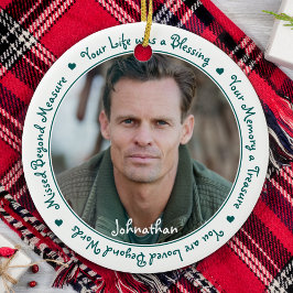 Adorno De Cerámica Cita solidaria foto conmemorativa de Green Keepsak