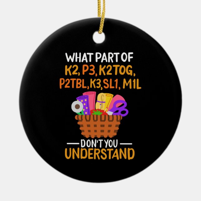 Adorno De Cerámica Citas divertidas de punto (Frente)