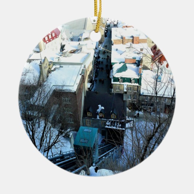 Adorno De Cerámica Ciudad Antigua de Quebec, Quebec, Canadá (Frente)