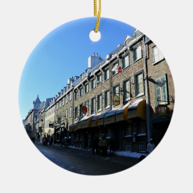 Adorno De Cerámica Ciudad Antigua de Quebec, Quebec, Canadá (Frente)