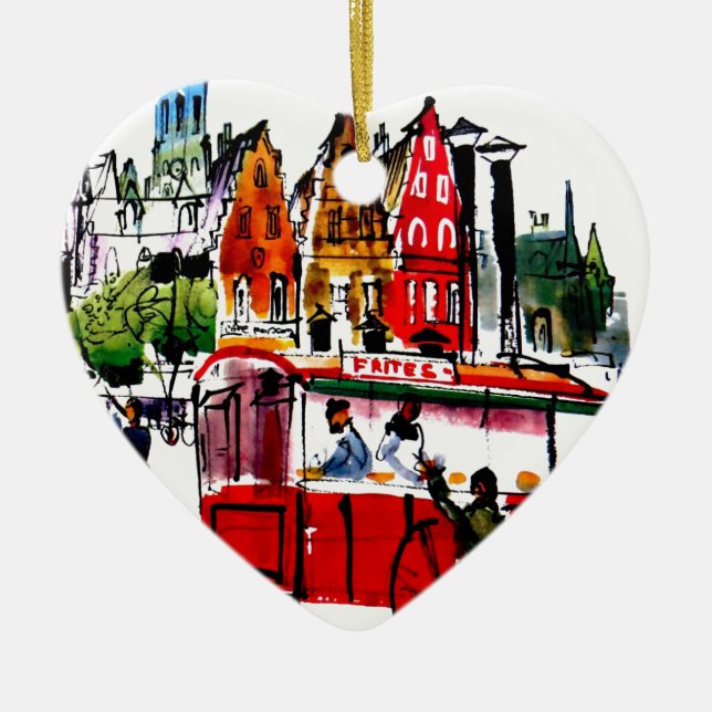 Adorno De Cerámica Ciudad de Bruselas (Frente)