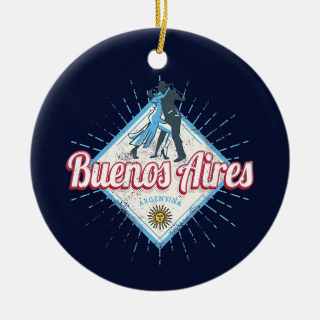 Adorno De Cerámica Ciudad de Buenos Aires Argentina retro tango vinta (Frente)