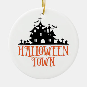 Adorno De Cerámica Ciudad de Halloween - Casa embrujada, iglesia fant