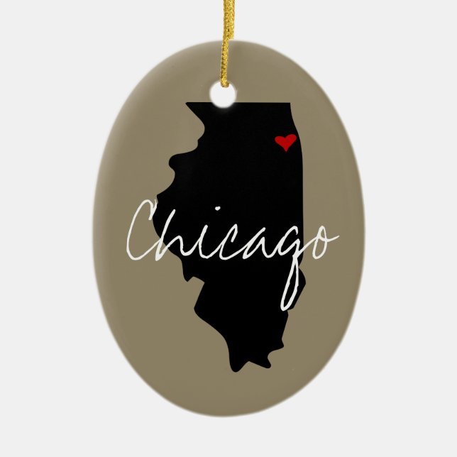 Adorno De Cerámica Ciudad de Illinois (Frente)