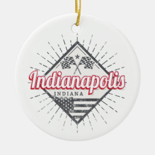 Adorno De Cerámica Ciudad de Indianápolis Indiana Estados Unidos EE.