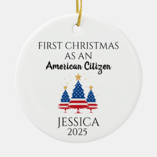 Adorno De Cerámica Ciudadano Norteamericano Personalizado, árbol Amer