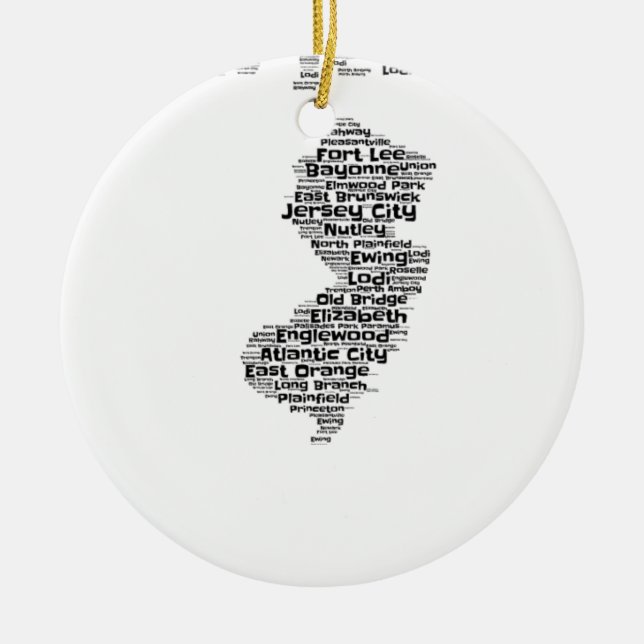 Adorno De Cerámica Ciudades de New Jersey (Frente)