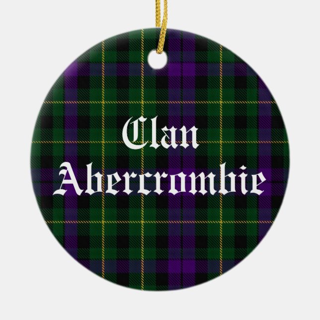 Adorno De Cerámica Clan Abercrombie Tartán (Frente)