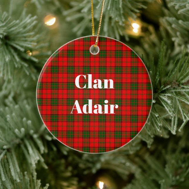 Adorno De Cerámica Clan Adair Tartan (Árbol)