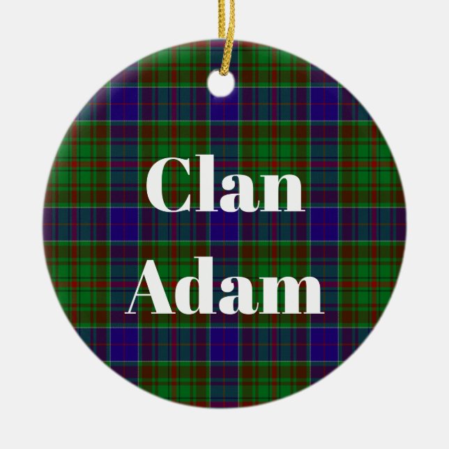 Adorno De Cerámica Clan Adam Hunting Tartan (Frente)