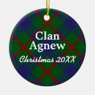 Adorno De Cerámica Clan Agnew Scottish Tartan