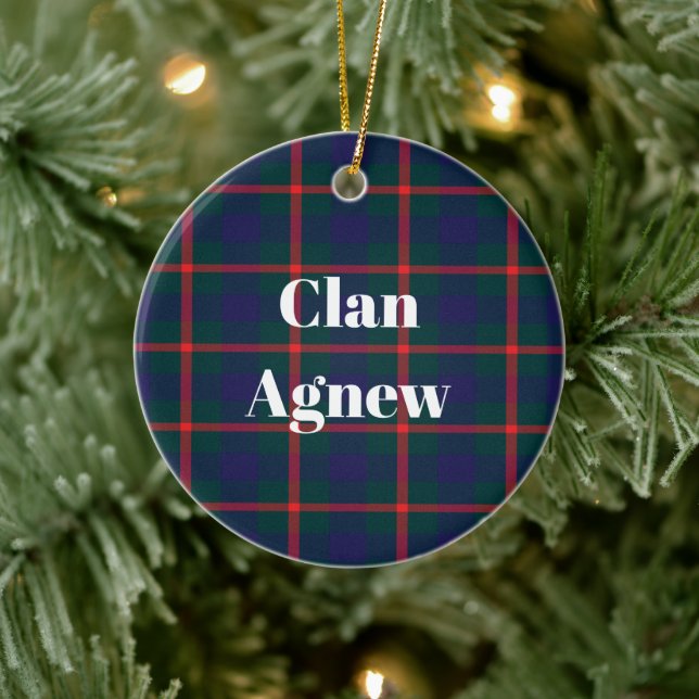 Adorno De Cerámica Clan Agnew Tartan (Árbol)