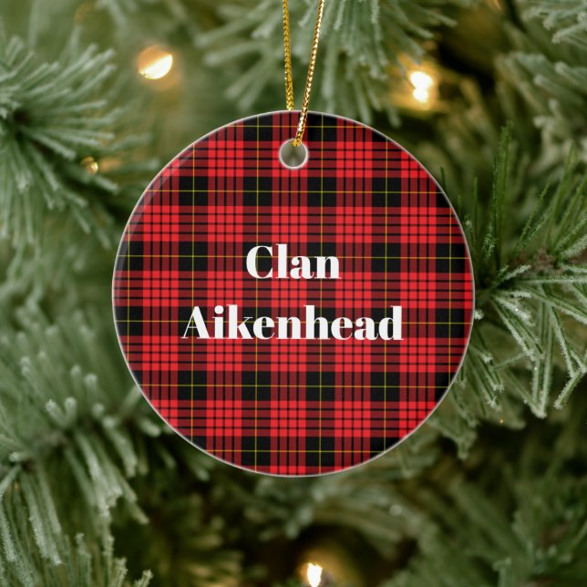 Adorno De Cerámica Clan Aikenhead Tartan (Árbol)