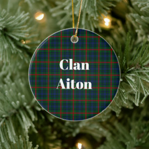 Adorno De Cerámica Clan Aiton Tartan