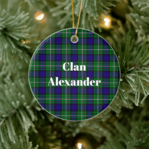 Adorno De Cerámica Clan Alexander Tartan