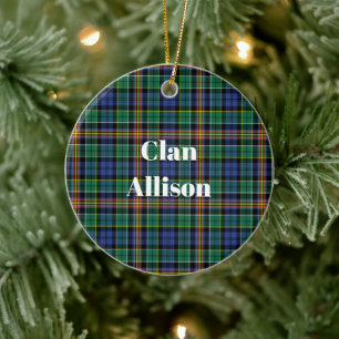 Adorno De Cerámica Clan Allison Tartan