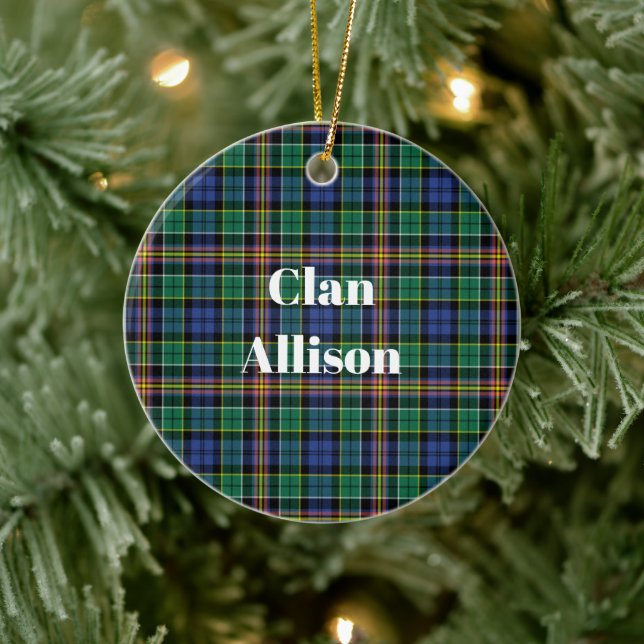 Adorno De Cerámica Clan Allison Tartan (Árbol)