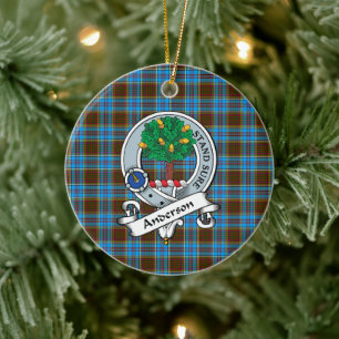 Adorno De Cerámica Clan Anderson Badge Tartan Plaid