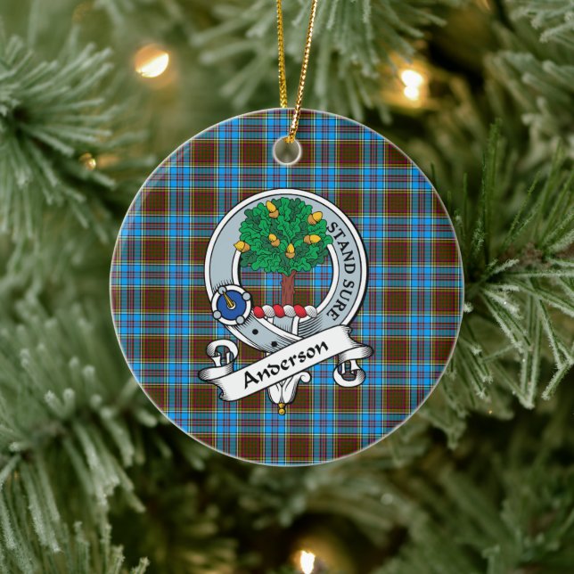 Adorno De Cerámica Clan Anderson Badge Tartan Plaid (Árbol)