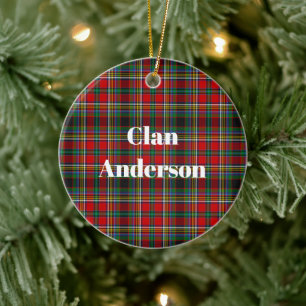 Adorno De Cerámica Clan Anderson De Arfreno Tartán