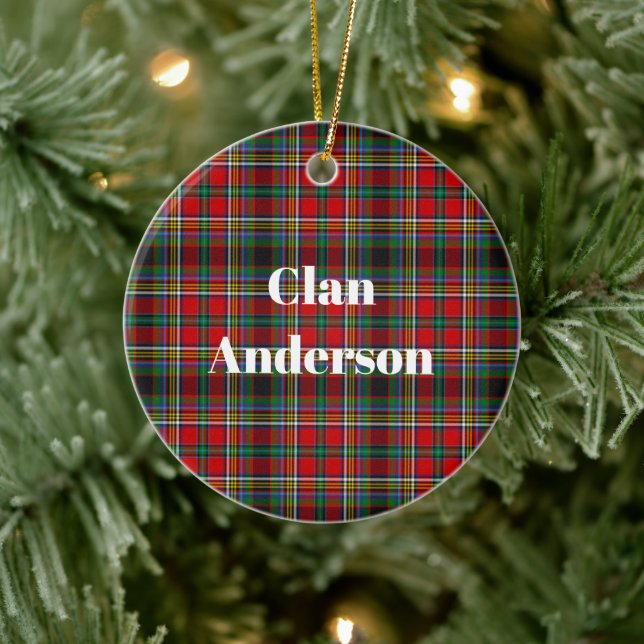 Adorno De Cerámica Clan Anderson De Arfreno Tartán (Árbol)
