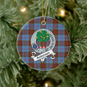 Adorno De Cerámica Clan Anderson Modern Badge Tartan Plaid