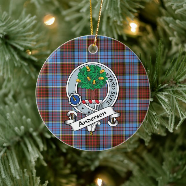 Adorno De Cerámica Clan Anderson Modern Badge Tartan Plaid (Árbol)
