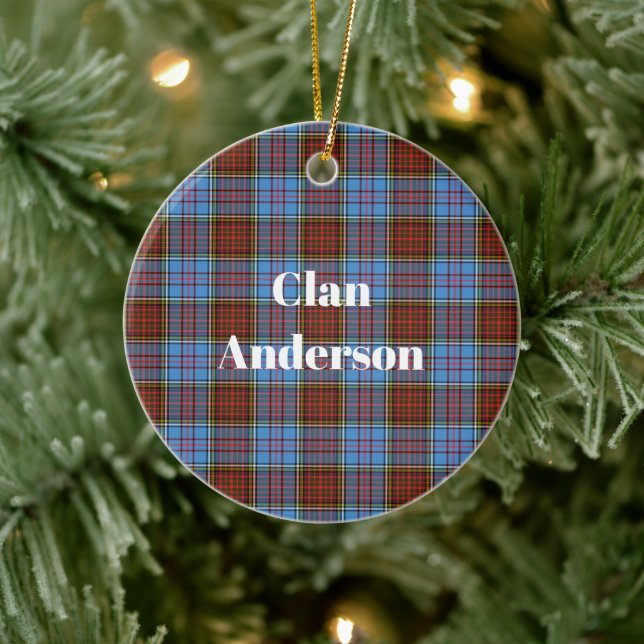 Adorno De Cerámica Clan Anderson Modern Tartan (Árbol)