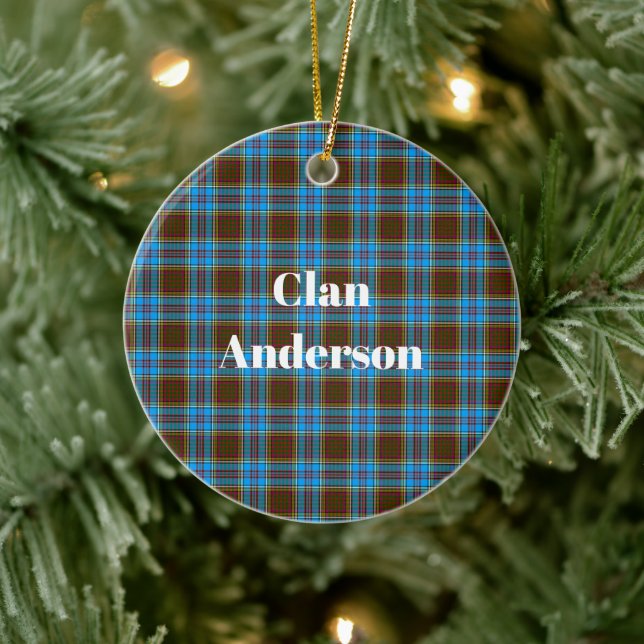 Adorno De Cerámica Clan Anderson Tartan (Árbol)