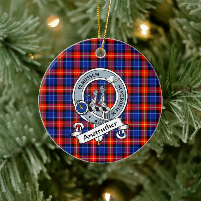 Adorno De Cerámica Clan Anstruther Badge Tartan Plaid (Árbol)