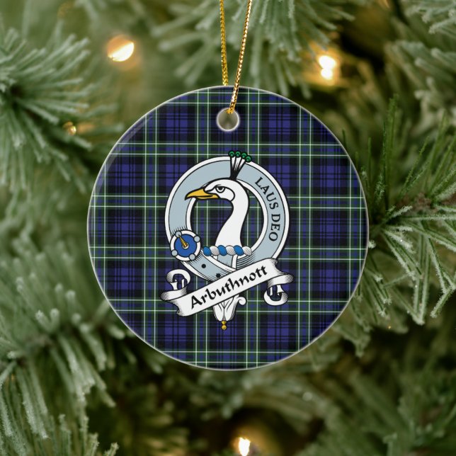 Adorno De Cerámica Clan Arbuthnot Badge Tartan Plaid (Árbol)