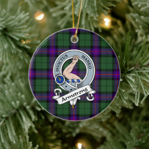 Adorno De Cerámica Clan Armstrong Badge Moderno Tartan Plaid