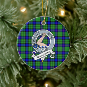Adorno De Cerámica Clan Armstrong Badge Tartan Plaid
