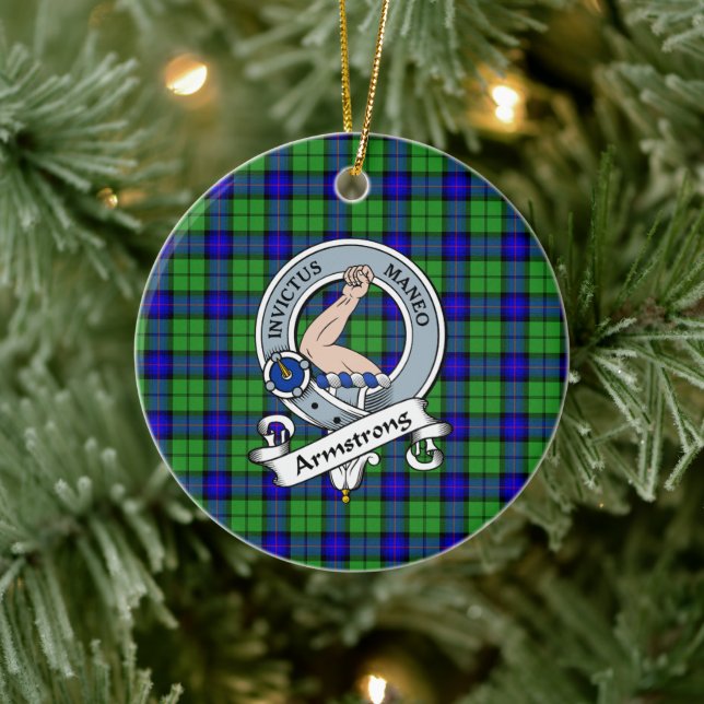 Adorno De Cerámica Clan Armstrong Badge Tartan Plaid (Árbol)