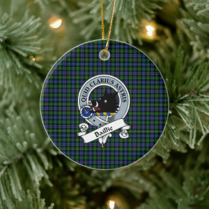 Adorno De Cerámica Clan Baillie Hunting Badge Tartan Plaid