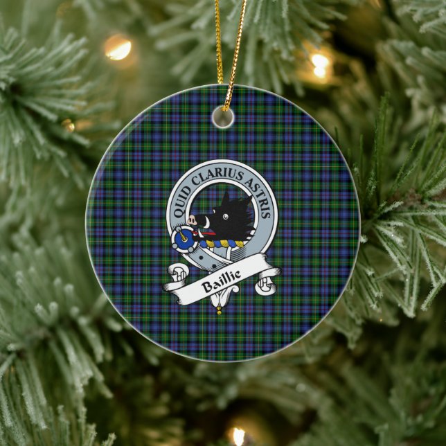 Adorno De Cerámica Clan Baillie Hunting Badge Tartan Plaid (Árbol)