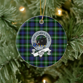 Adorno De Cerámica Clan Baillie Modern Badge Tartan Plaid