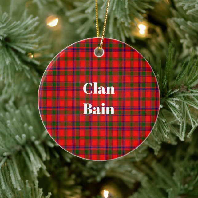 Adorno De Cerámica Clan Bain Tartan (Árbol)