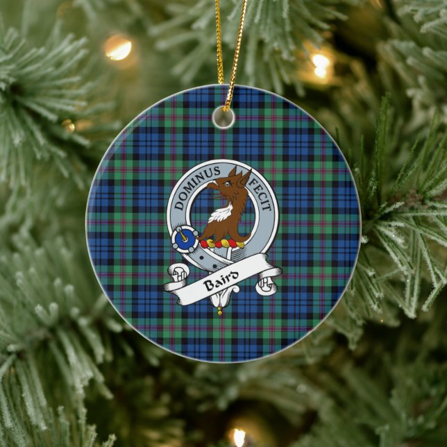 Adorno De Cerámica Clan Baird Antigua Badge Tartan Plaid (Árbol)