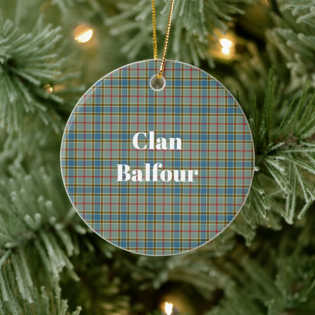Adorno De Cerámica Clan Balfour Tartan (Árbol)
