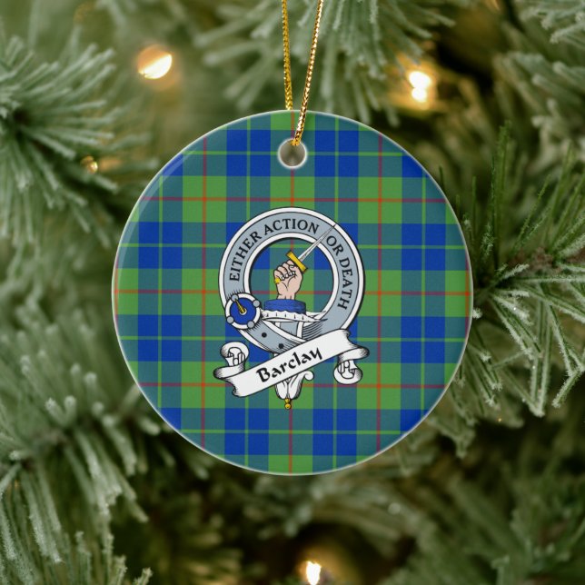 Adorno De Cerámica Clan Barclay Huning Antigua Badge Tartan Plaid (Árbol)